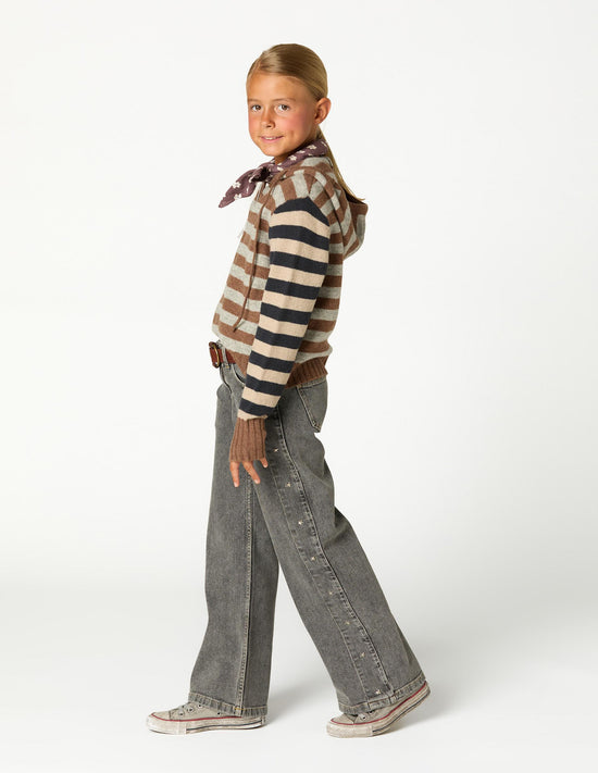 CHAQUETA PUNTO RAYA BROWN