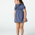 ANILINE BLUE SMOCKED DRESS
