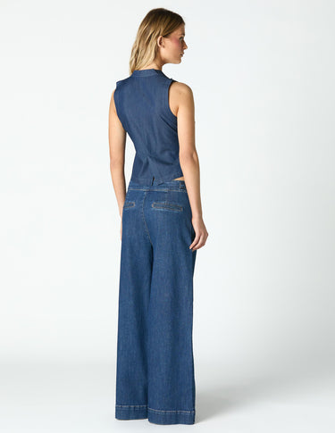 EMBROIDERED DENIM TOP