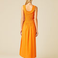 ORANGE ELASTICATED DRESS