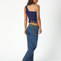 ASYMMETRICAL FRINGED TOP BIG BLUE