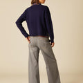 GRAY LOW WAIST DOUBLE BUTTON TROUSERS