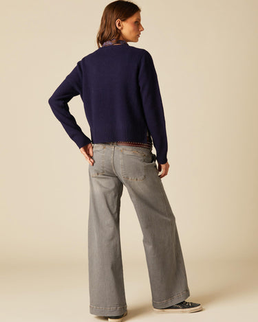 GRAY LOW WAIST DOUBLE BUTTON TROUSERS