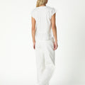 CAMISA ESCOTE PICO ENCAJE BLANCO