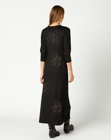 VESTIDO FLOR STRASS BLACK