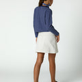 RAW DENIM BUTTON-UP SKIRT
