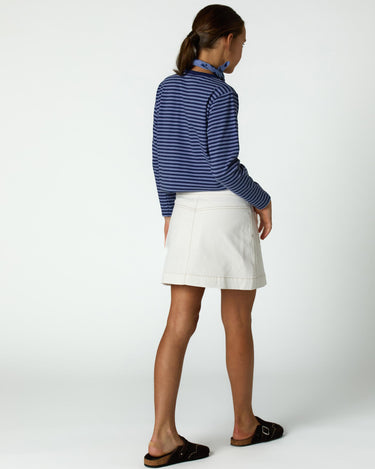 RAW DENIM BUTTON-UP SKIRT
