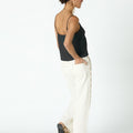 EMBROIDERED ANTHRACITE STRAP TOP