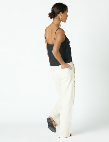 EMBROIDERED ANTHRACITE STRAP TOP