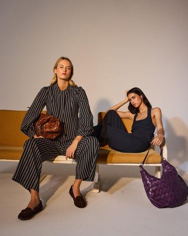 LARGE BRAIDED BROWN BAG