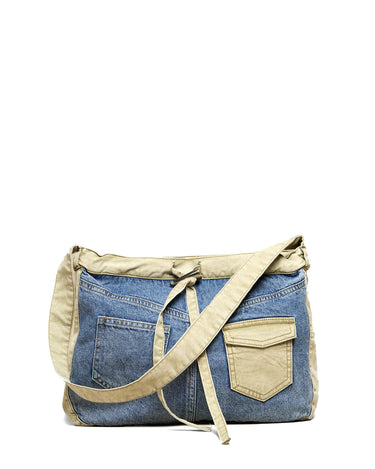 BLUE DENIM BAG CONTRAST STRAP