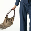 SUEDE FRINGED MOLE BAG