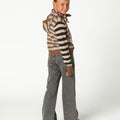 CHAQUETA PUNTO RAYA BROWN