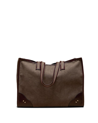 BROWN TWILL STUDENT BAG