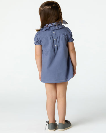 ANILINE BLUE SMOCKED DRESS