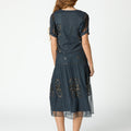 ANTHRACITE EMBROIDERED TULLE SKIRT