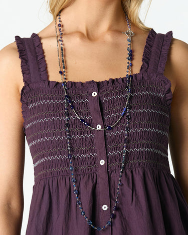 LONG BLUE STONE NECKLACE