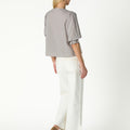 V-NECK LACE SHIRT IRON GREY