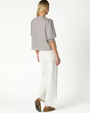 V-NECK LACE SHIRT IRON GREY