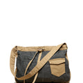 ANTHRACITE DENIM BAG WITH CONTRAST STRAP