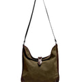 KHAKI SUEDE SHOPPING BAG