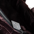 BROWN VELVET BEADED BAG
