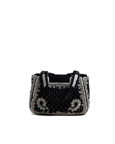 BOLSO TERCIOPELO NEGRO BEADS