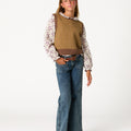 CHALECO PUNTO MIX MARRON