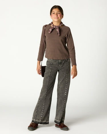 DISTRESSED GREY DENIM TROUSERS