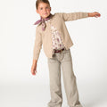 BOUQUET PLUM RUFFLE-SLEEVE YOKE SHIRT