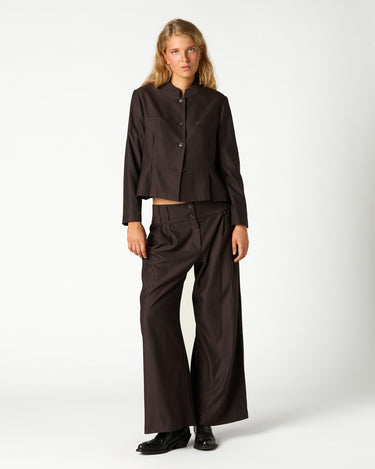 BLAZER RAYA DIPLOMATICA PLIEGUE MARRON