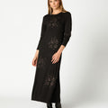 VESTIDO FLOR STRASS BLACK
