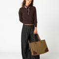 PANTALON PLIEGUE CUADRO ANTRACITA