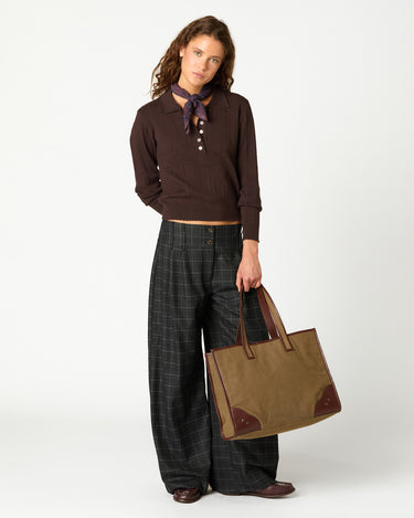 PANTALON PLIEGUE CUADRO ANTRACITA