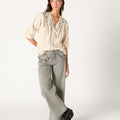 CAMISA  ECRU BORDADO BEADS