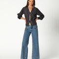 CAMISA ANTRACITA BORDADO BEADS