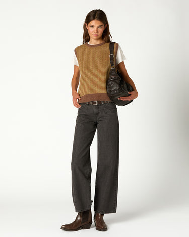 CHALECO PUNTO MIX MARRON