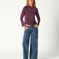 SIDE BUTTON T-SHIRT AMETHYST