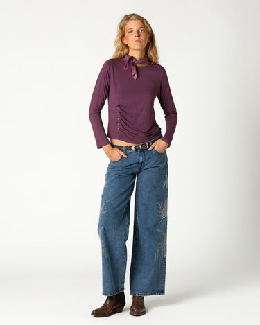 SIDE BUTTON T-SHIRT AMETHYST