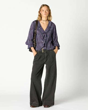 CAMISA VOLANTE JARETAS NIGHT GARDEN PLUM