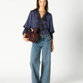 CAMISA ABULLONADA LACE MIDNIGHT BLUE