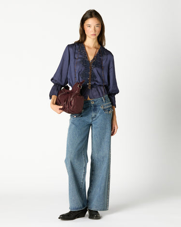 CAMISA ABULLONADA LACE MIDNIGHT BLUE
