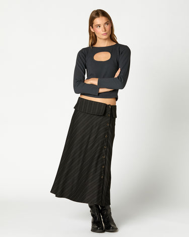CAMISETA ESCOTE ABERTURA ANTRACITA
