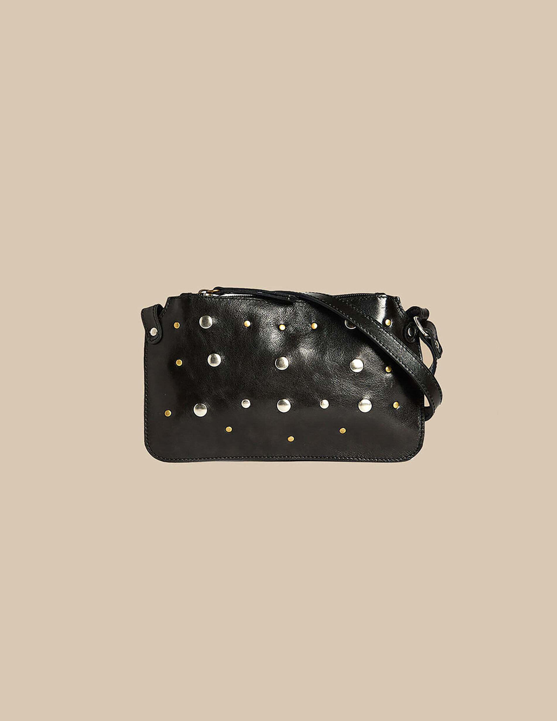 Bolso negro tachuelas sale