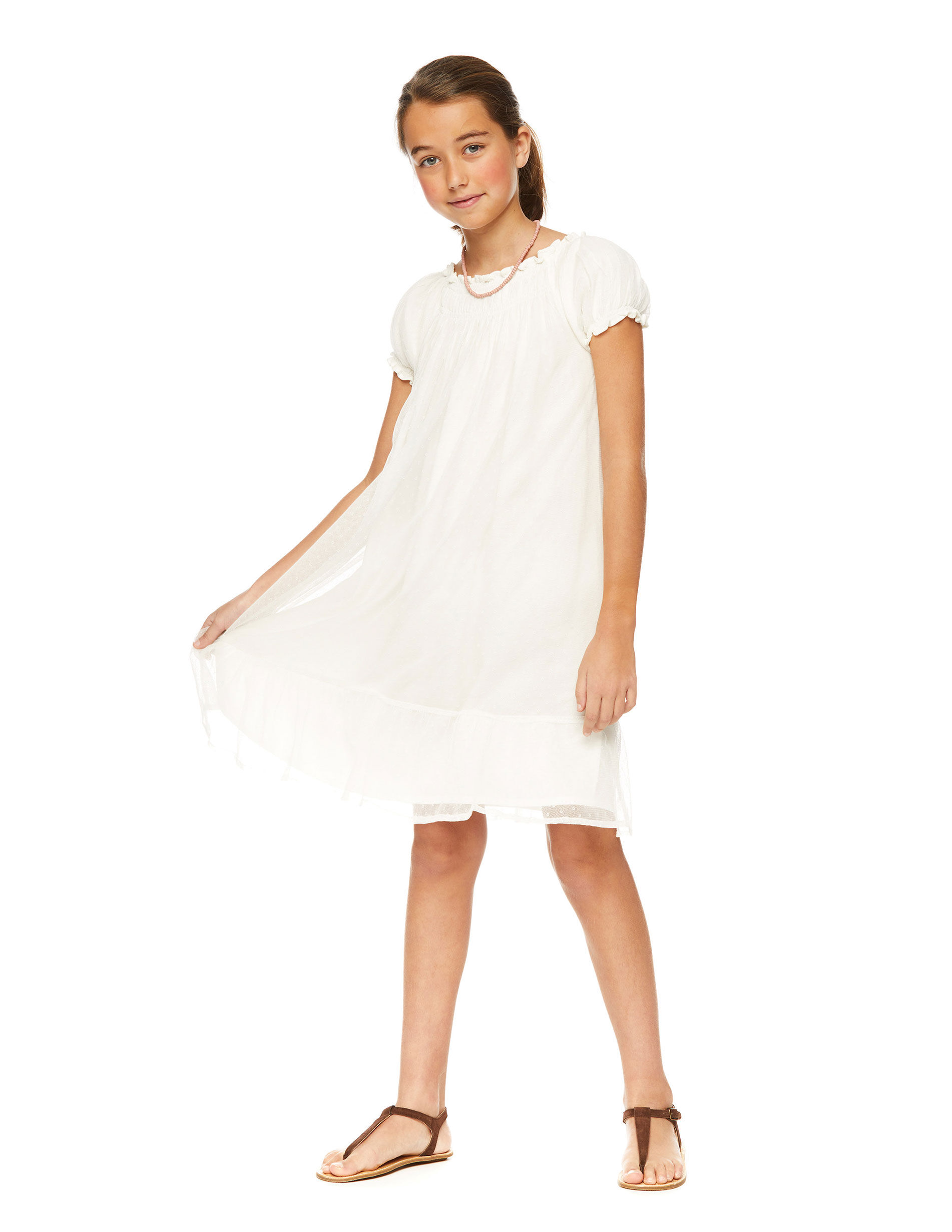 Vestido best sale blanco plumeti