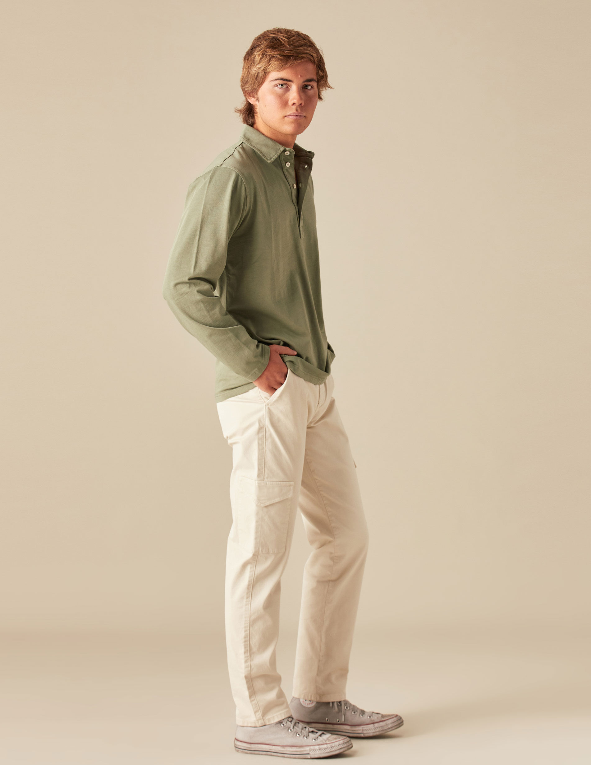 Sand coloured clearance cargo trousers