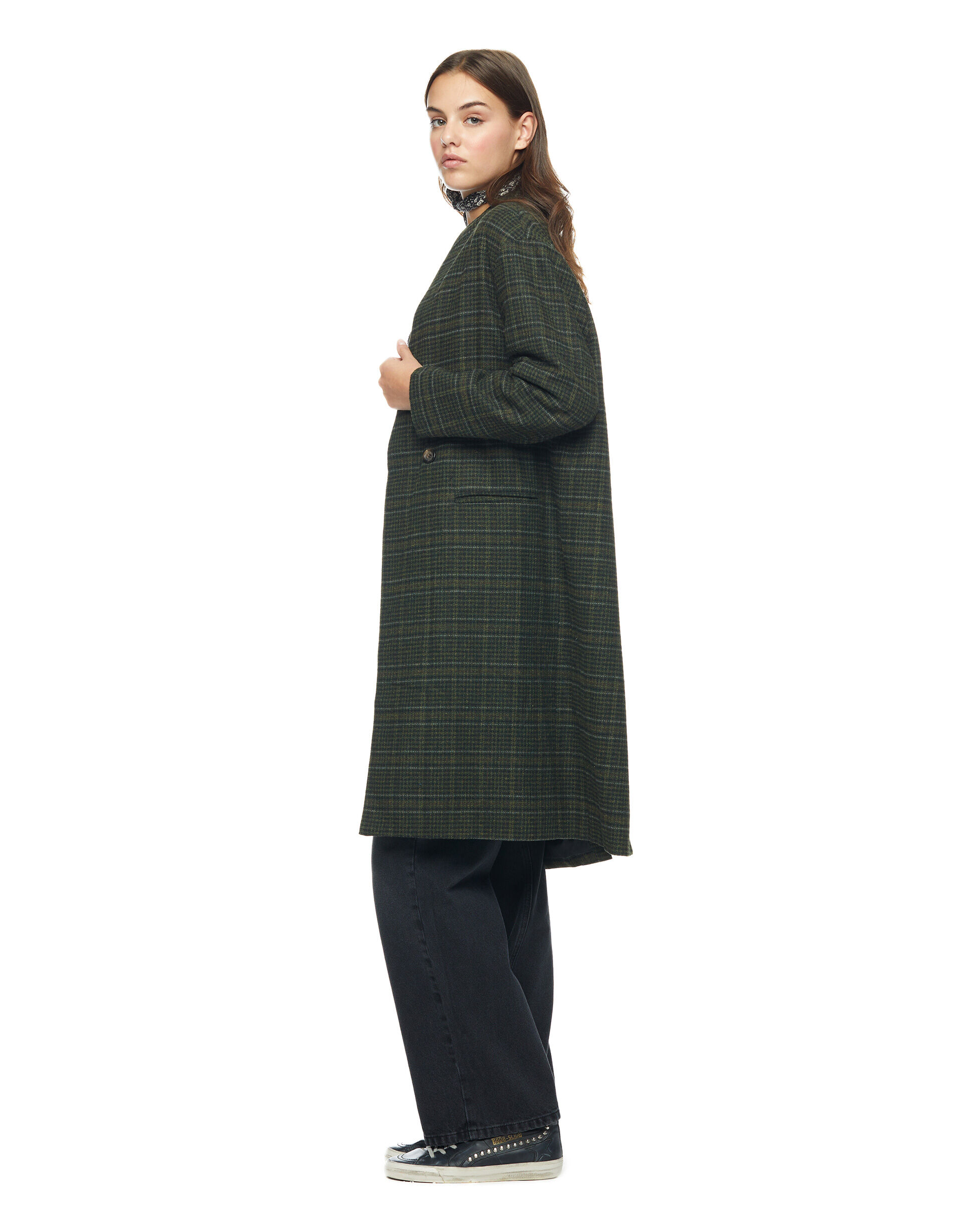 Manteau best sale carreaux vert