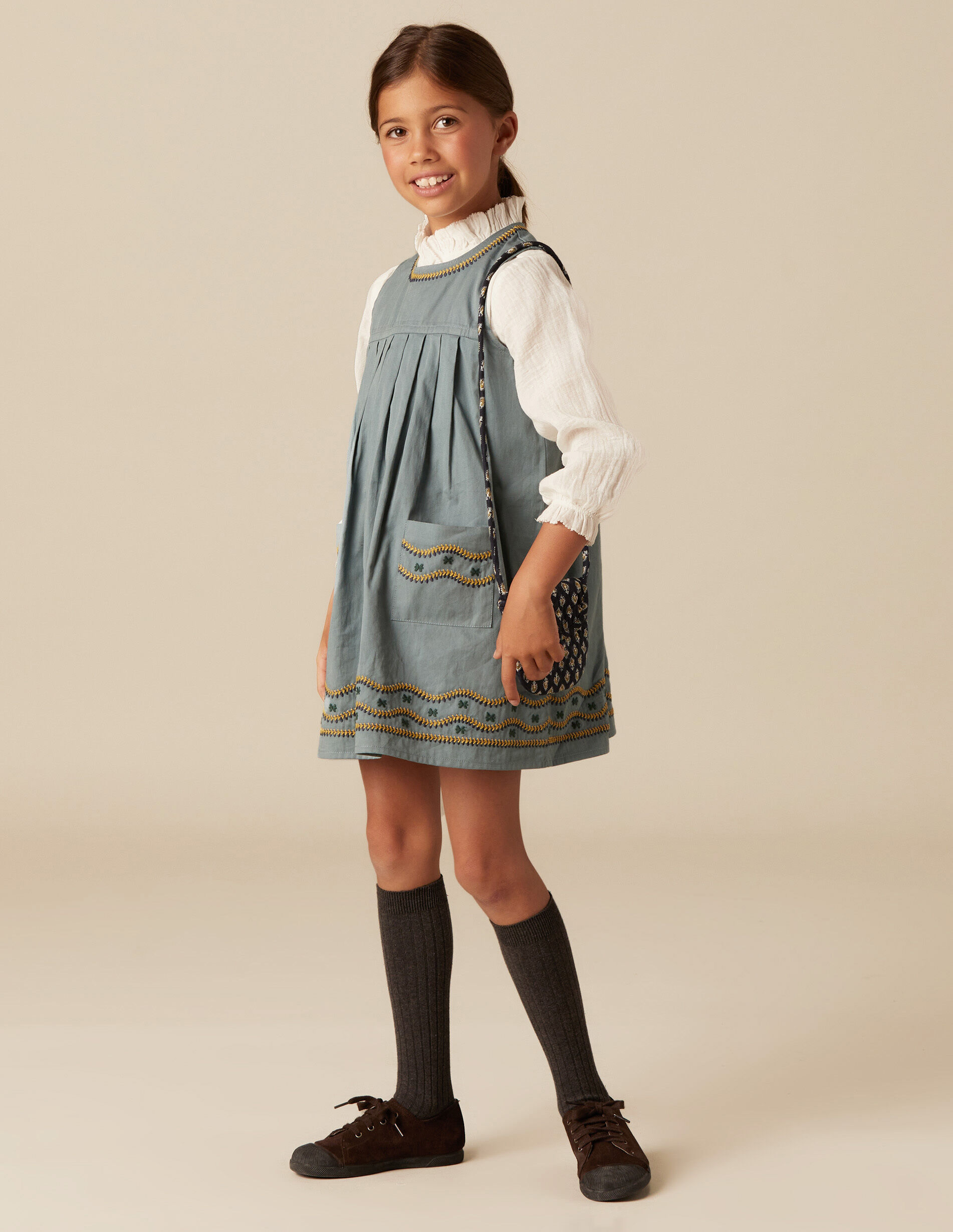 Embroidered pinafore best sale