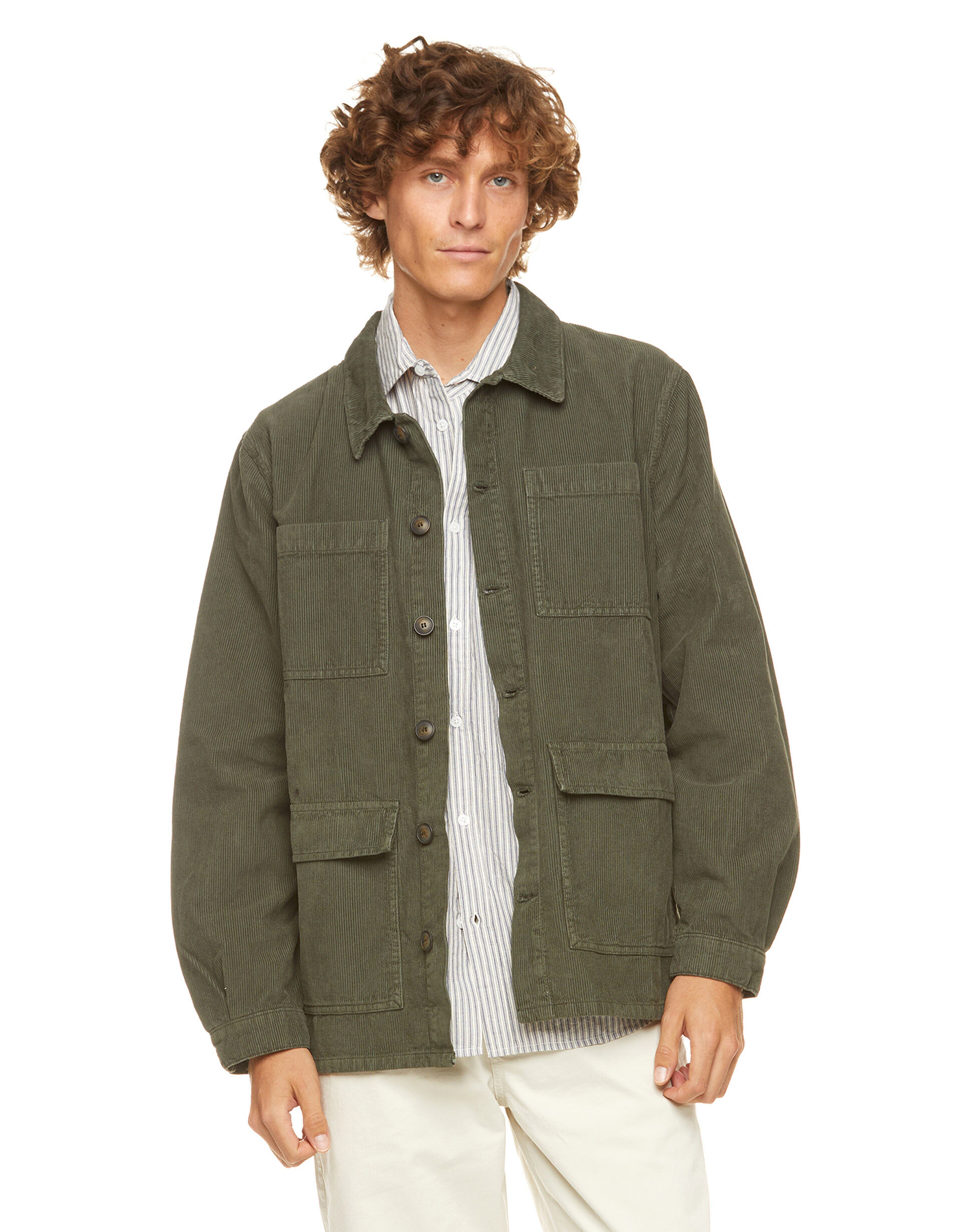 Sobrecamisa outlet pana verde